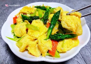 #清淡美食#芦笋胡萝卜炒蛋步骤14