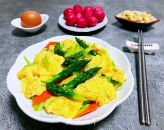 #清淡美食#芦笋胡萝卜炒蛋步骤13