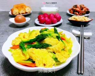 #清淡美食#芦笋胡萝卜炒蛋步骤15