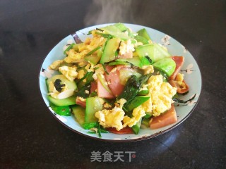 黄瓜菠菜炒鸡蛋步骤6