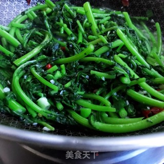 蒜头油炒茼蒿步骤8