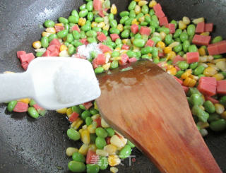 佐餐盐方玉米粒炒毛豆步骤7