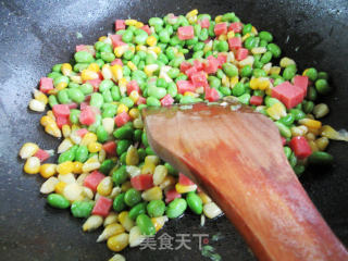 佐餐盐方玉米粒炒毛豆步骤8