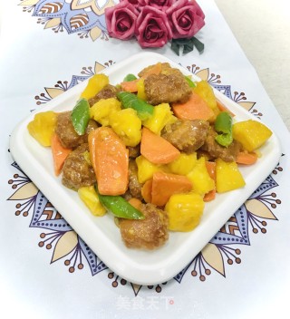 菠萝炒酥肉步骤10