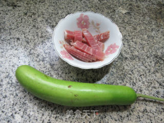 火腿片夜开花煮铁棍山药粉条步骤2