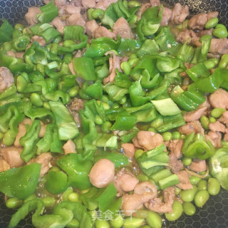 青椒毛豆烧鸡肉步骤9