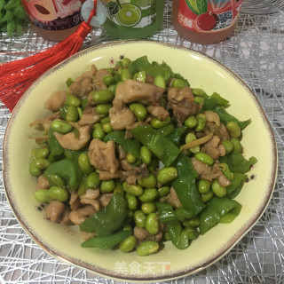 青椒毛豆烧鸡肉步骤12
