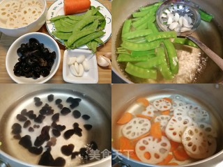 夏日减肥经典美食快手菜，荷塘小炒步骤2