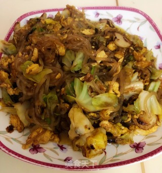 鸡蛋炒粉丝包菜步骤10