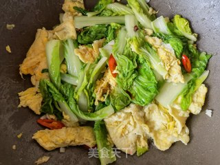 小白菜炒鹅蛋步骤10