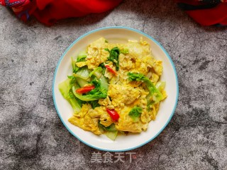 小白菜炒鹅蛋步骤12