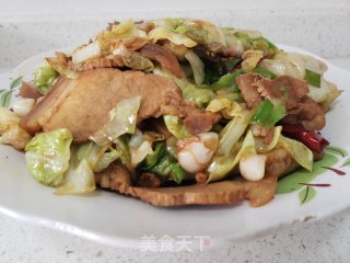 包菜炒回锅肉步骤7
