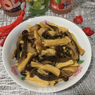 肉片炒菌菇腐竹步骤8