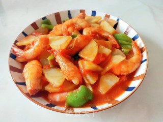 番茄土豆虾步骤16