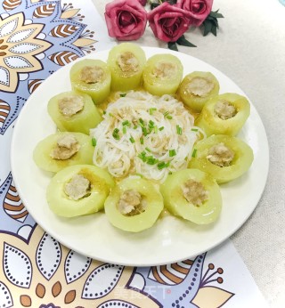 酿白瓜蒸魔芋粉步骤6