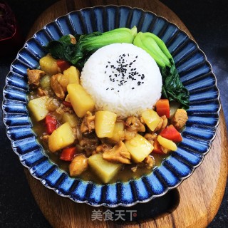 洋葱鸡块咖喱饭步骤11