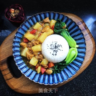 洋葱鸡块咖喱饭步骤12