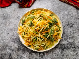 红薯土豆蒸芹菜叶步骤13