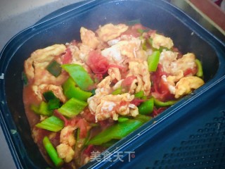 小涮锅炒青椒鸡蛋西红柿步骤8