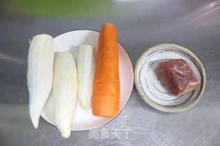 肉片胡萝卜茭白步骤1