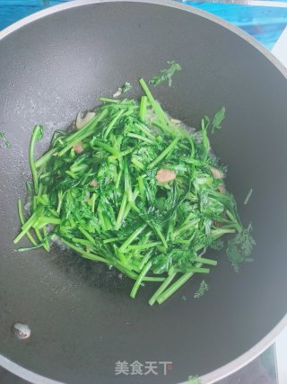 油渣炒茼蒿步骤11