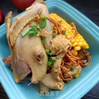 竹荪虫草花玉米炖鸽子步骤14