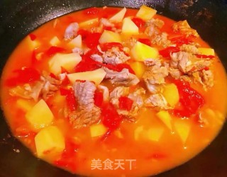 西红柿土豆青菜炖牛肉步骤10