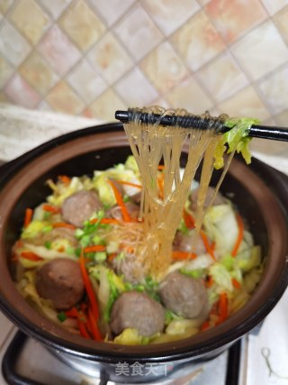 白菜粉丝肉丸煲步骤12
