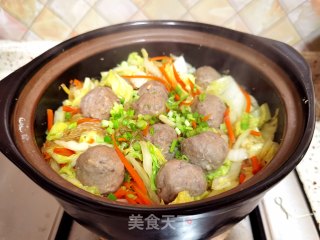 白菜粉丝肉丸煲步骤11