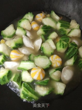 丝瓜煮水饺步骤8