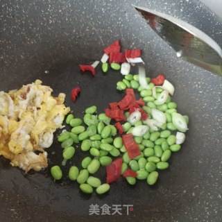 鸡蛋淡菜炒毛豆步骤13