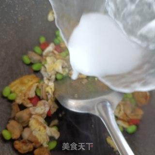 鸡蛋淡菜炒毛豆步骤17