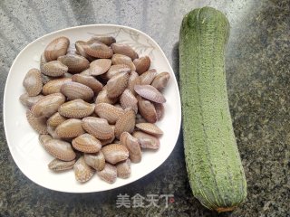 油蛤炒丝瓜步骤1