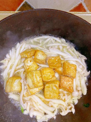 海鲜菇烧豆腐步骤4