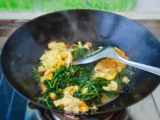 枸杞芽炒鸡蛋步骤5