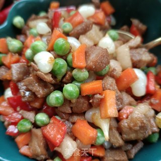 肉丁薤白炒豌豆步骤21