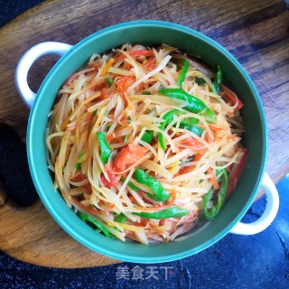 茄汁炒土豆丝步骤9