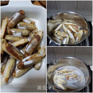 蚕豆炒蛏子步骤2
