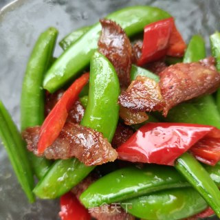 麻辣肠炒甜豆步骤10