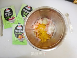 自制咖喱里脊串❗️做法简单，肉质鲜嫩又入味❗️步骤3