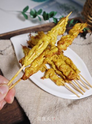 自制咖喱里脊串❗️做法简单，肉质鲜嫩又入味❗️步骤8