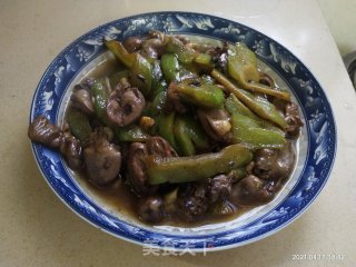 苦瓜炒鸭心步骤7