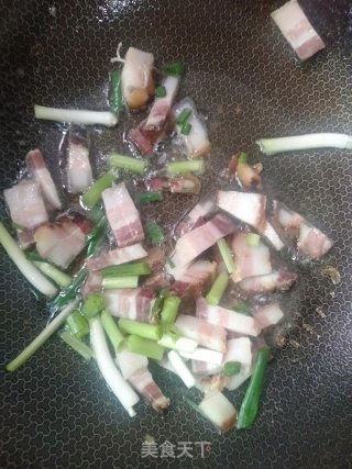 腊肉炒茶树步骤4