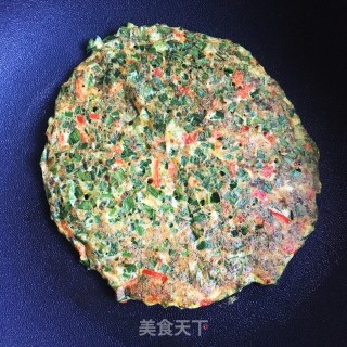 红椒韭菜鸡蛋饼步骤7