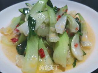 蒜蓉红辣椒炒上海青步骤6
