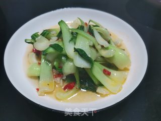 蒜蓉红辣椒炒上海青步骤7