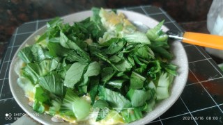 青菜煎蛋步骤4