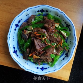 青椒炒驴肉步骤9