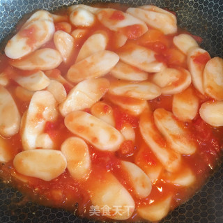 番茄鸡蛋炒年糕步骤6