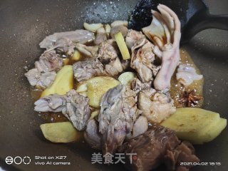 豆角烧鸭肉步骤6